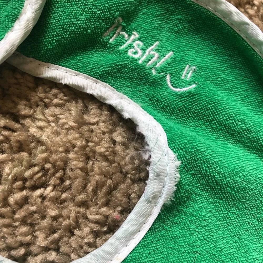Irish baby bib with sheep and shamrocks